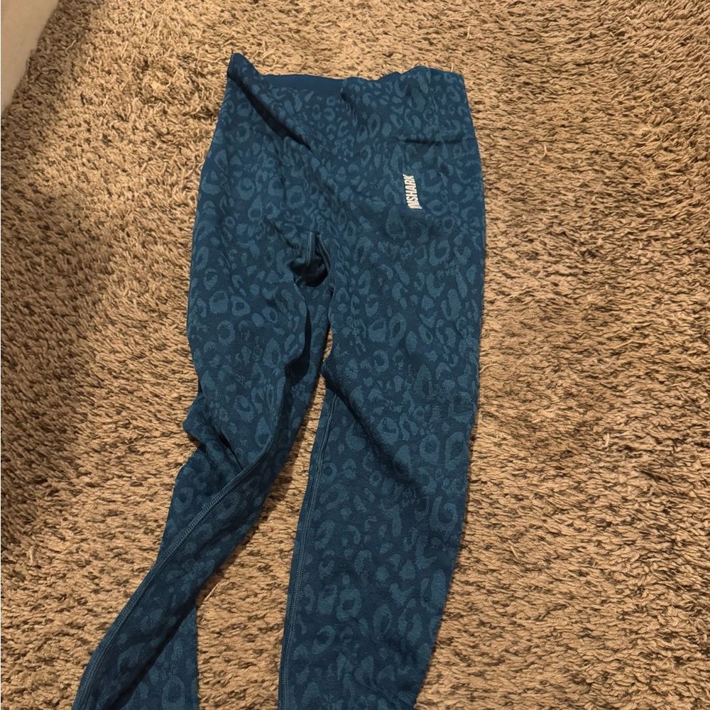Blue Cheetah Gymshark leggings - medium